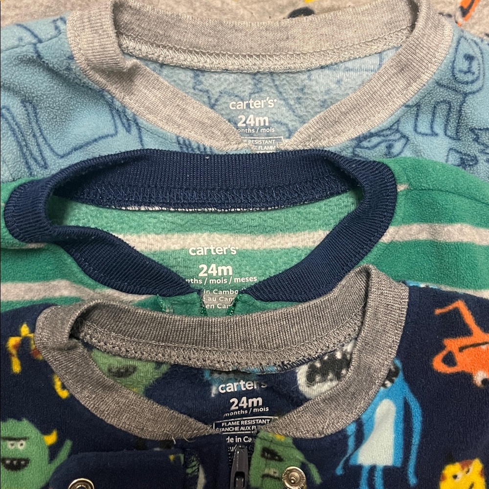 Carters toddler boys footed fleece pajamas size 24 Months - Picture 3 of 4